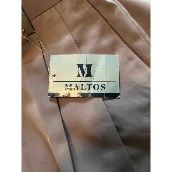 NWT Maltos Men's Dress Pants Cocoa Color Pleats Cuffs size 32 x 31 - Picture 3 of 7